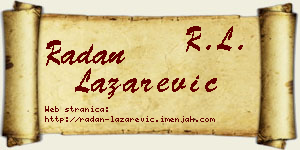 Radan Lazarević vizit kartica